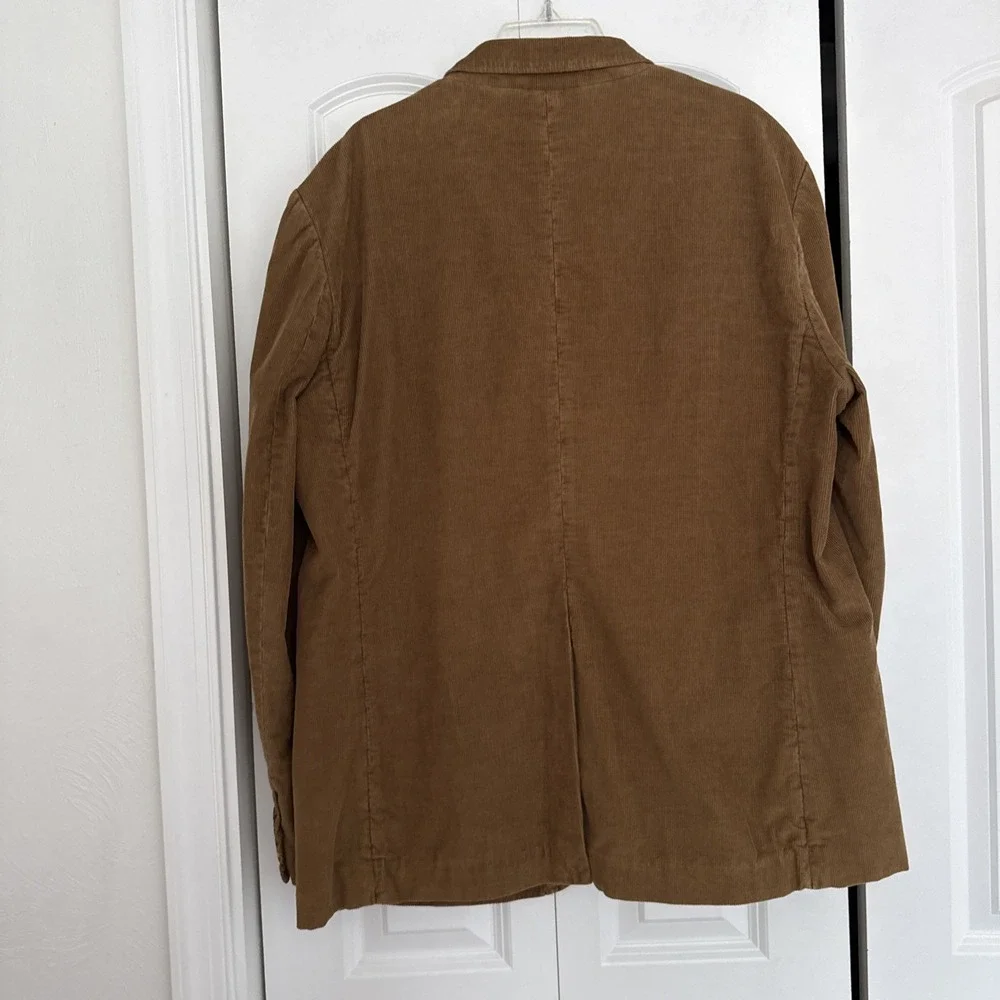 J Crew Corduroy 2 Button Blazer Jacket Sports Coat Cotton XL Brown